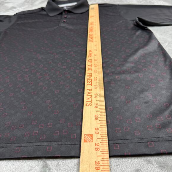 Adidas Climacool Polo Shirt Mens Medium Black Printed Golf Moisture wick Active‎ - Picture 8 of 8